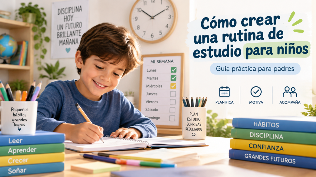 cómo crear una rutina de estudio para niños